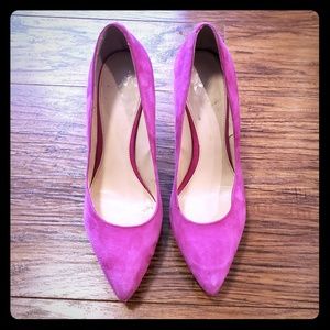 Nine West Love Fury pink suede pumps